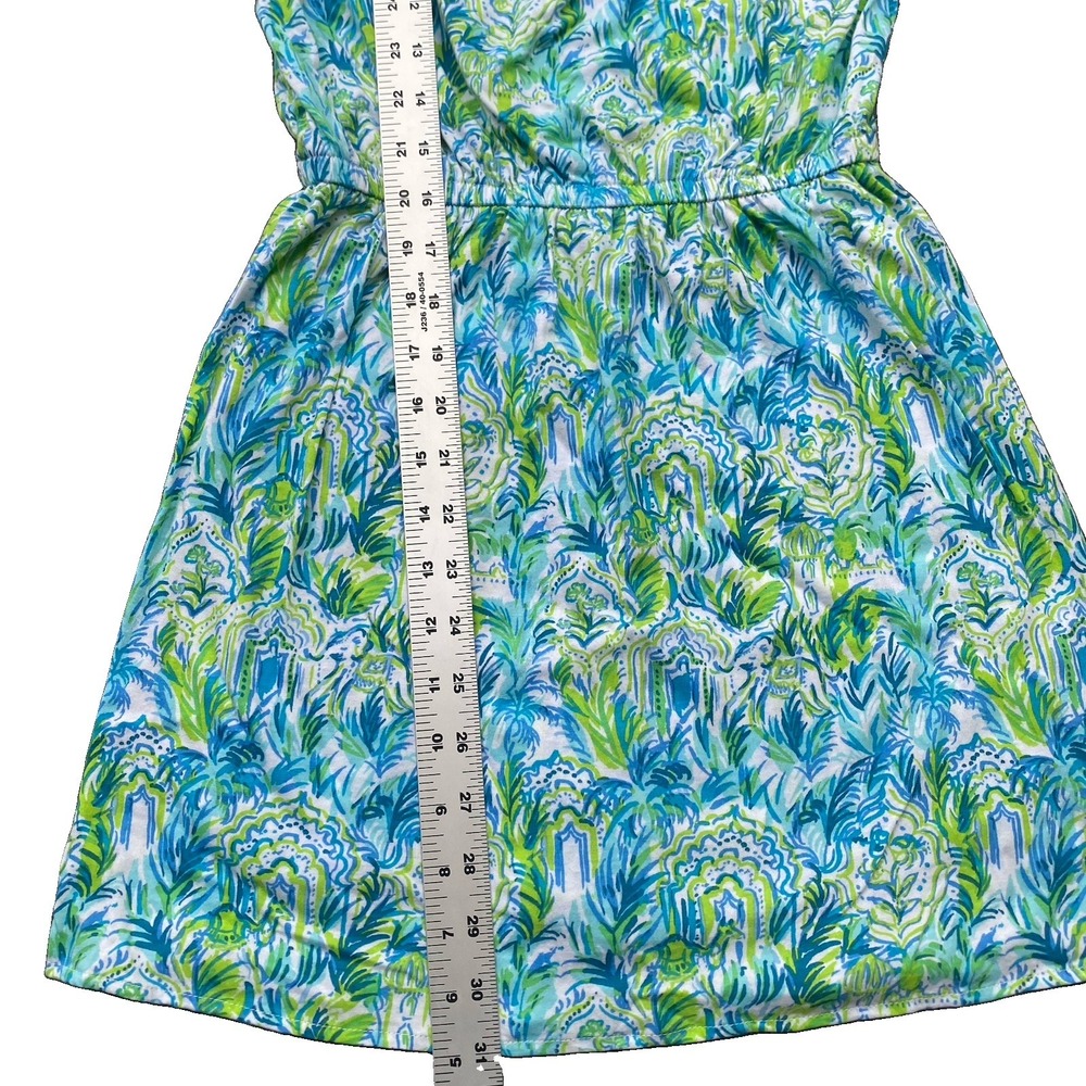 Lilly Pulitzer Idara Mini Romper XXS Green Blue Shorts Pom-Pom Resort Cruise - Picture 6 of 9